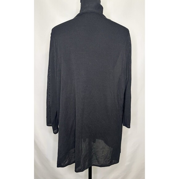 J. Jill Wearever Collection Sheer Cardigan Wm's Size XL Petite Black Long Sleeve - Picture 3 of 11